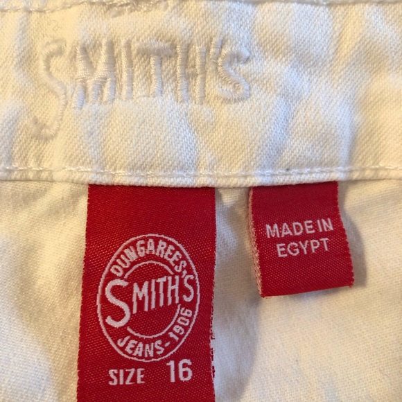 Smiths Dungarees White Bootcut Jeans Stretch Sz 16 - Picture 2 of 8